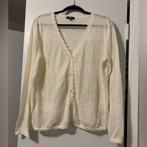 FRYE Cotton Eyelet Cardigan